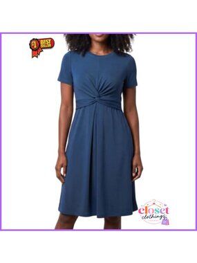 Maternity Nursing Dress Micromodal V-Neck Knee-Length with Pockets